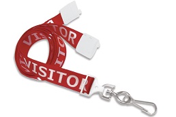 Pre printed lanyard with text VISITOR