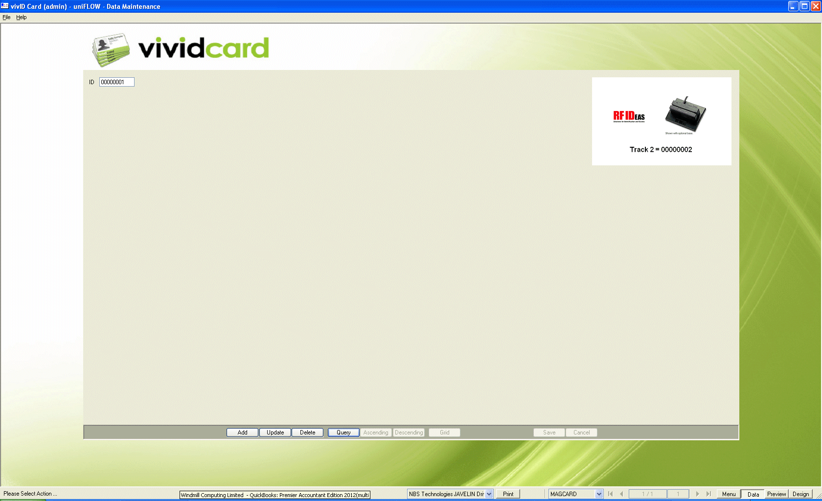 vivID Card Data Maintenance