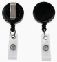 Standard Badge Reel in Black with Slide Belt Clip & Reinforced Strap Clip (Pack of 50)